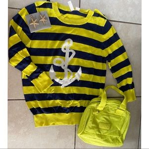 Bundle! Nautical sweater, earrings and bag